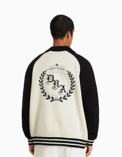 BERSHKA Blouson tissu contraste Camel Shop