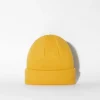 BERSHKA Bonnet bord-côte Jaune Fashion