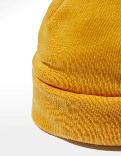 BERSHKA Bonnet bord-côte Jaune Fashion
