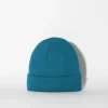 BERSHKA Bonnet bord-côte Bleu turquoise Discount