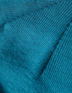 BERSHKA Bonnet bord-côte Bleu turquoise Discount