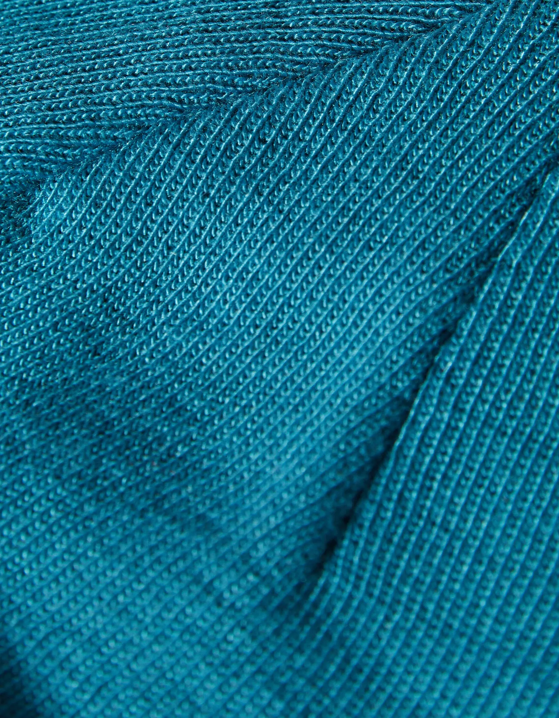 BERSHKA Bonnet bord-côte Bleu turquoise Discount