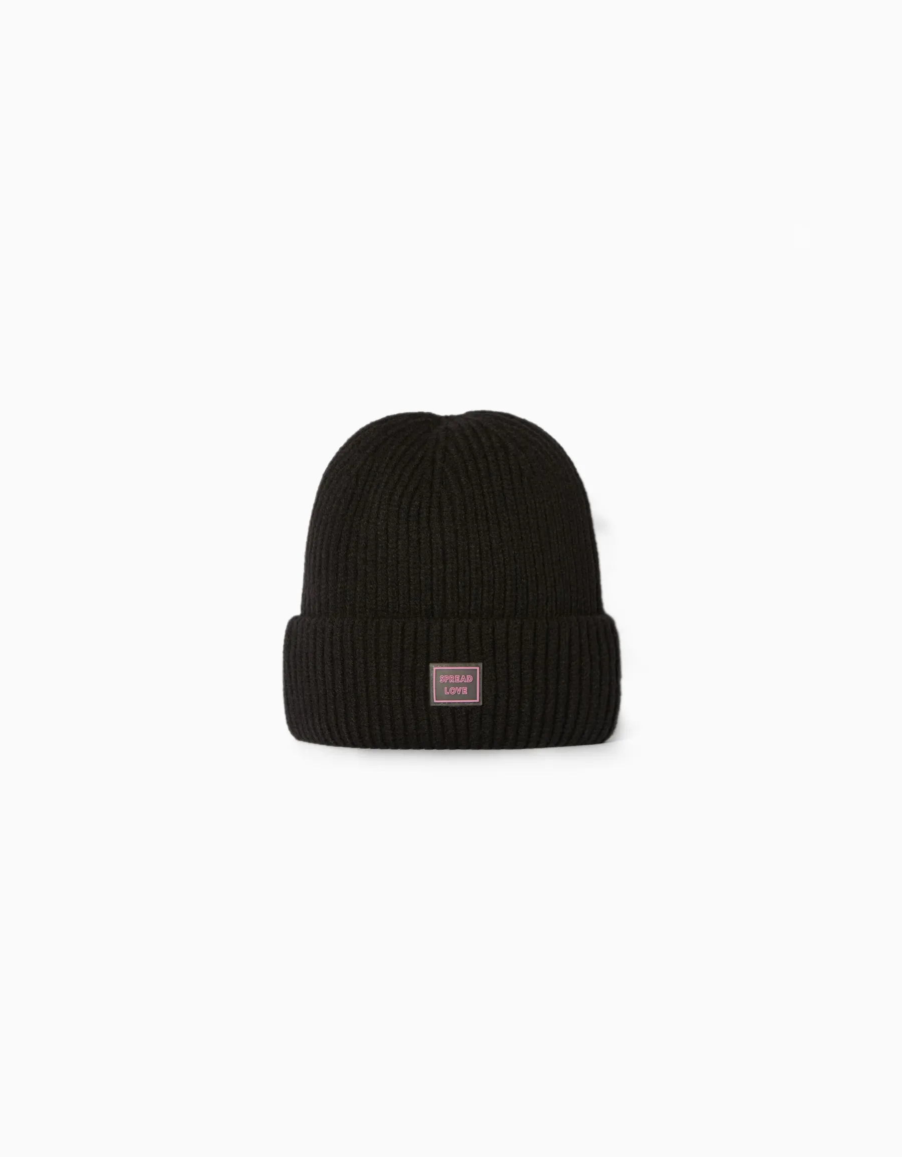 BERSHKA Bonnet court empiècement Noir Clearance