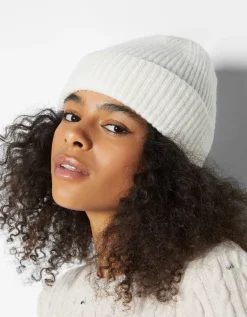 BERSHKA Bonnet maille bord-côte Vert Cheap