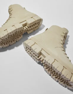 BERSHKA Bottes à lacets semelle crantée homme Sable Best Sale