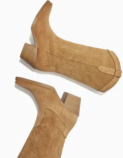 BERSHKA Bottes à talon style cowboy Sable Store