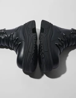 BERSHKA Bottes volume avec boucles homme Noir Store