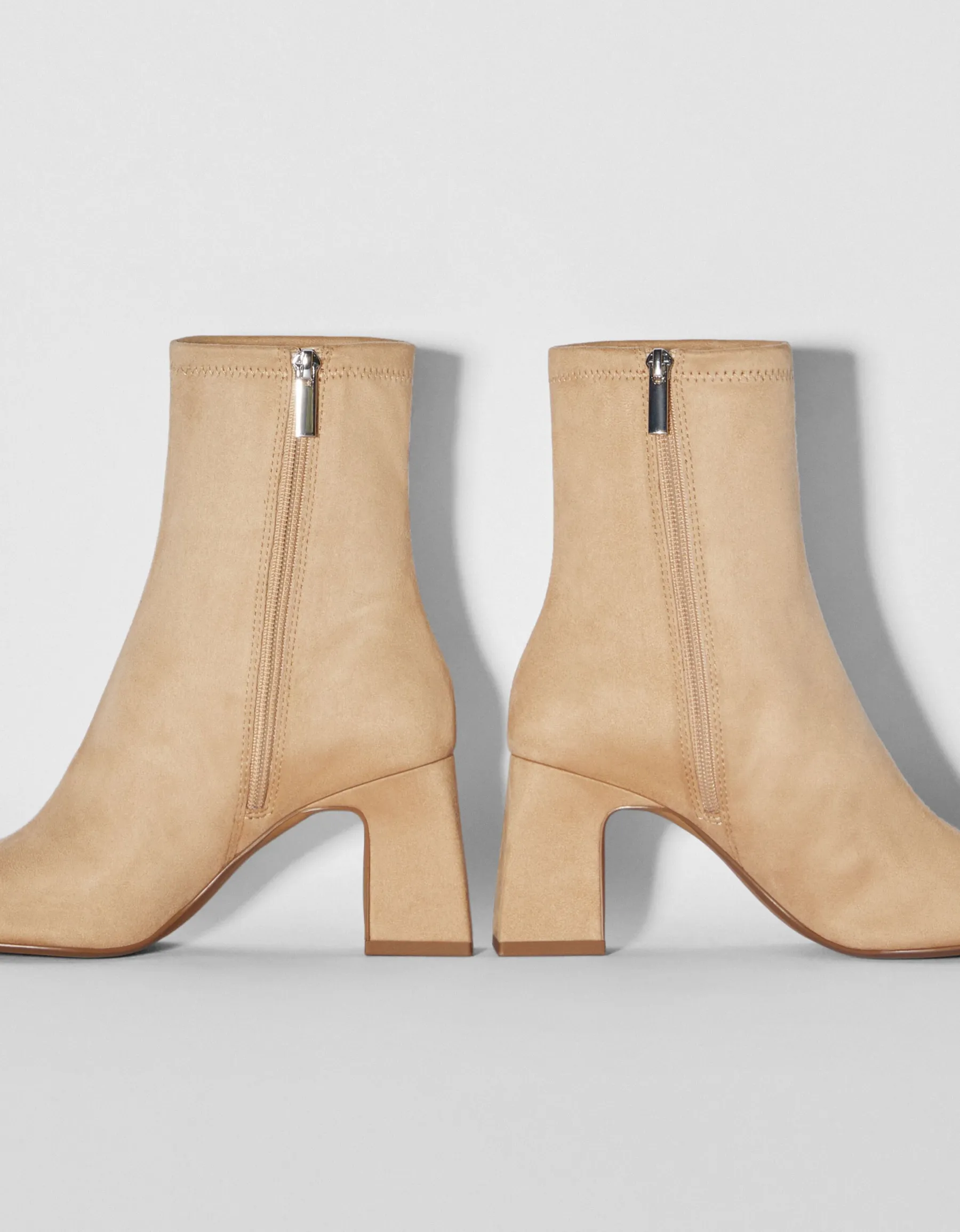 BERSHKA Bottines à talon moulantes Camel Best Sale