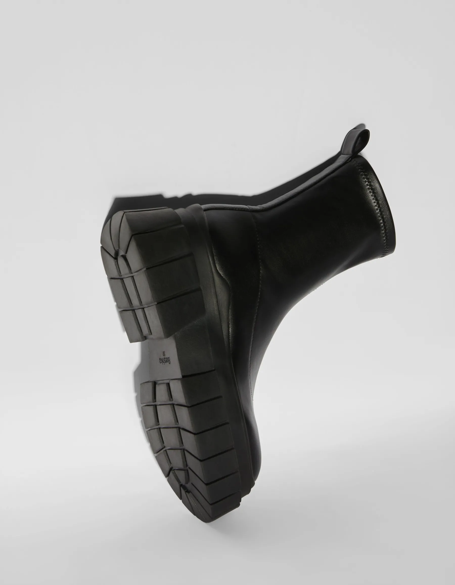 BERSHKA Bottines plateforme moulantes Noir Shop