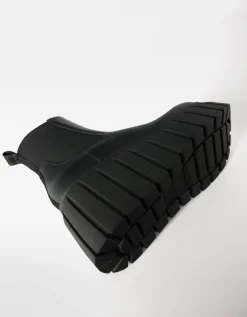 BERSHKA Bottines plateforme XL élastiquées Noir Fashion