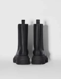 BERSHKA Bottines plates avec bandes élastiques Noir Store