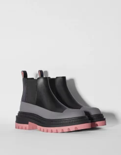 BERSHKA Bottines plates semelle colorée Multicouleur Online