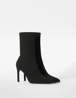 BERSHKA Bottines talon moulantes Noir Sale