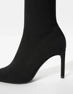BERSHKA Bottines talon moulantes Noir Shop