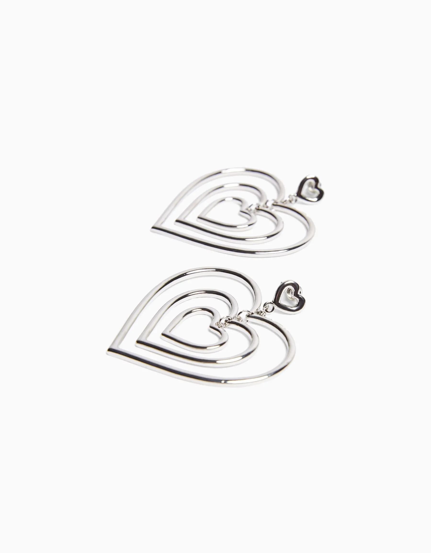 BERSHKA Boucles d’oreille cœurs Argent Discount