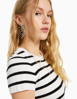 BERSHKA Boucles d’oreille cœurs Argent Discount