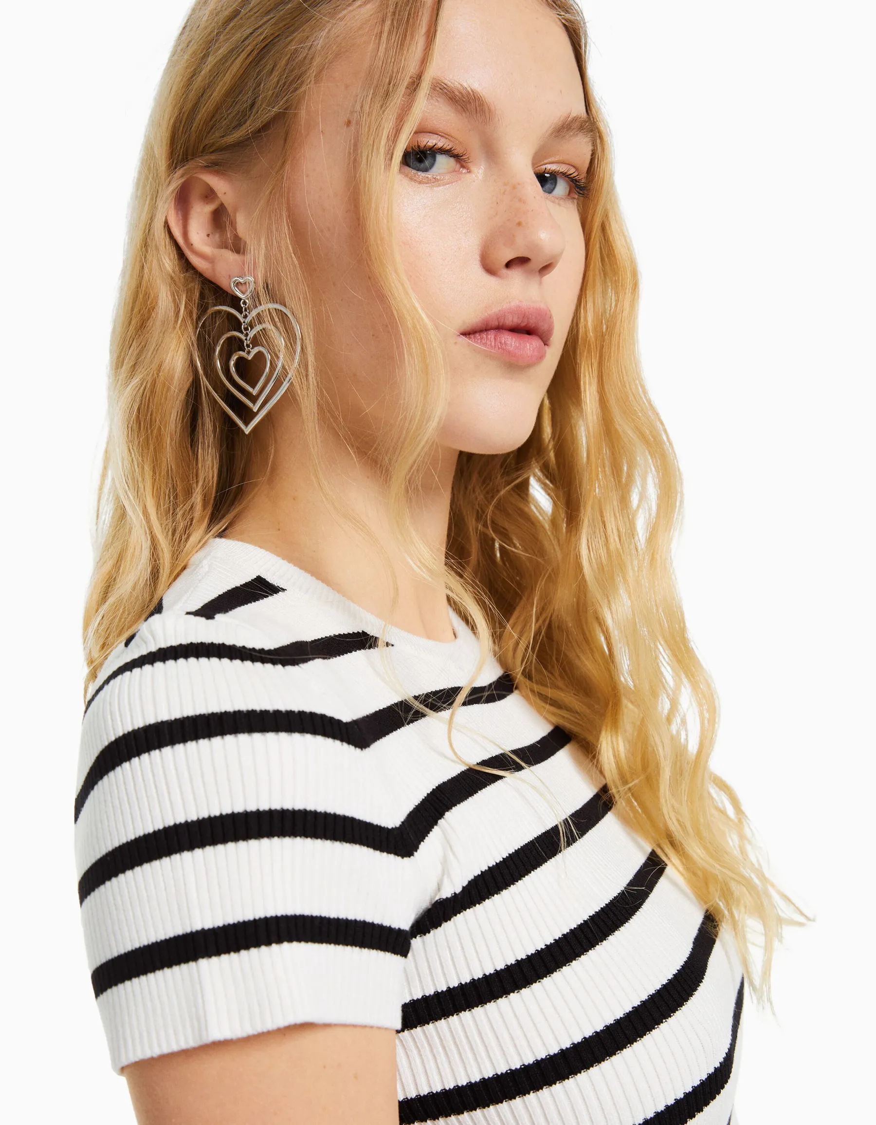 BERSHKA Boucles d’oreille cœurs Argent Discount