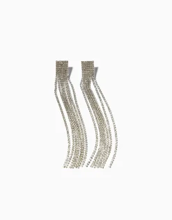 BERSHKA Boucles d’oreilles cascade pierres fantaisie Argent Store