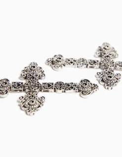 BERSHKA Boucles d’oreilles croix Argent Fashion