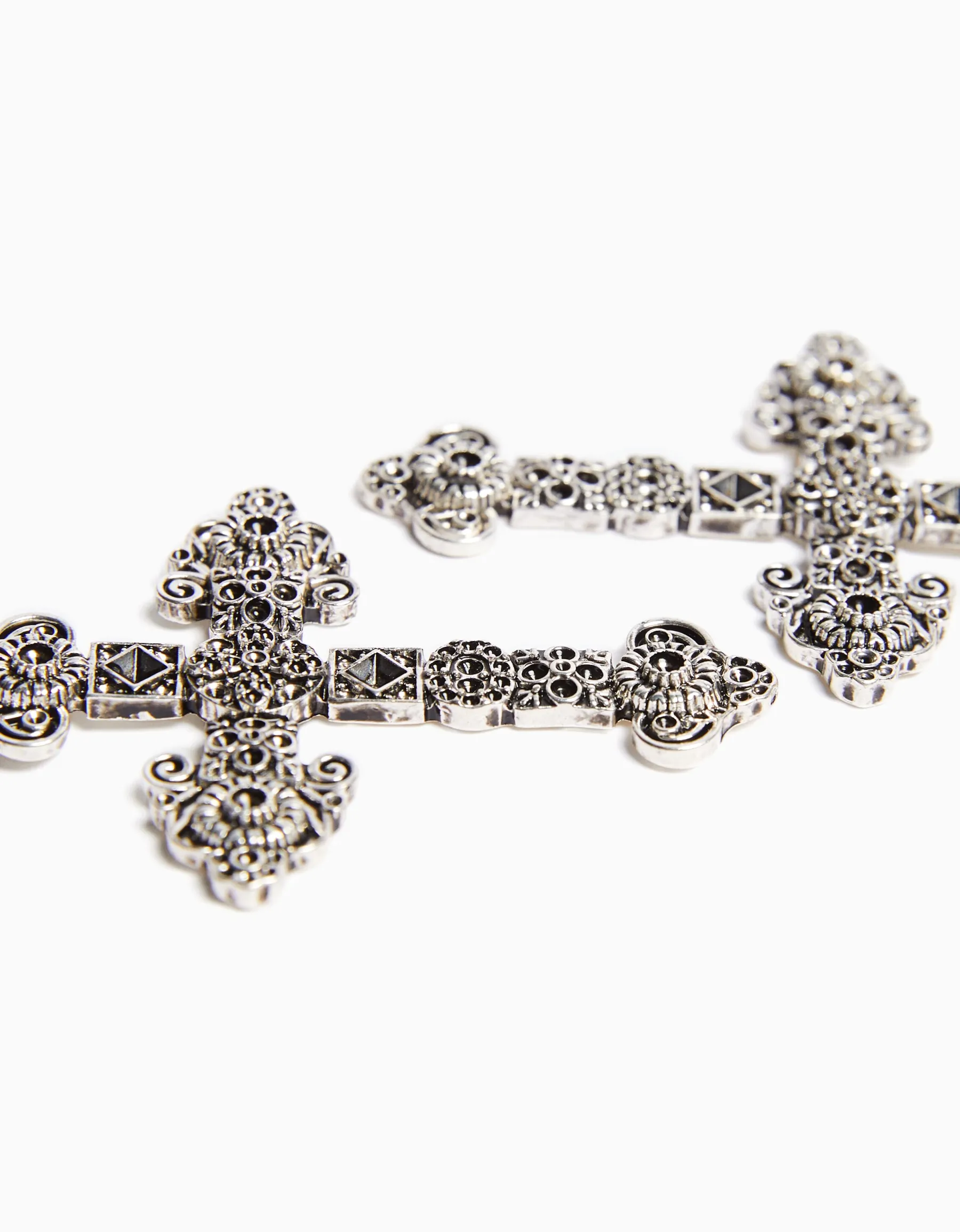 BERSHKA Boucles d’oreilles croix Argent Fashion