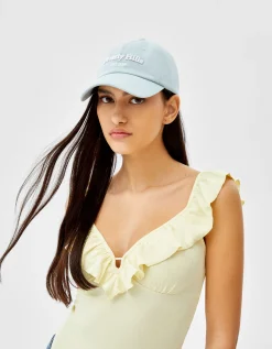 BERSHKA Casquette message Bleu lavé Clearance