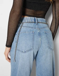 BERSHKA Ceinture chaîne anneaux Or Clearance