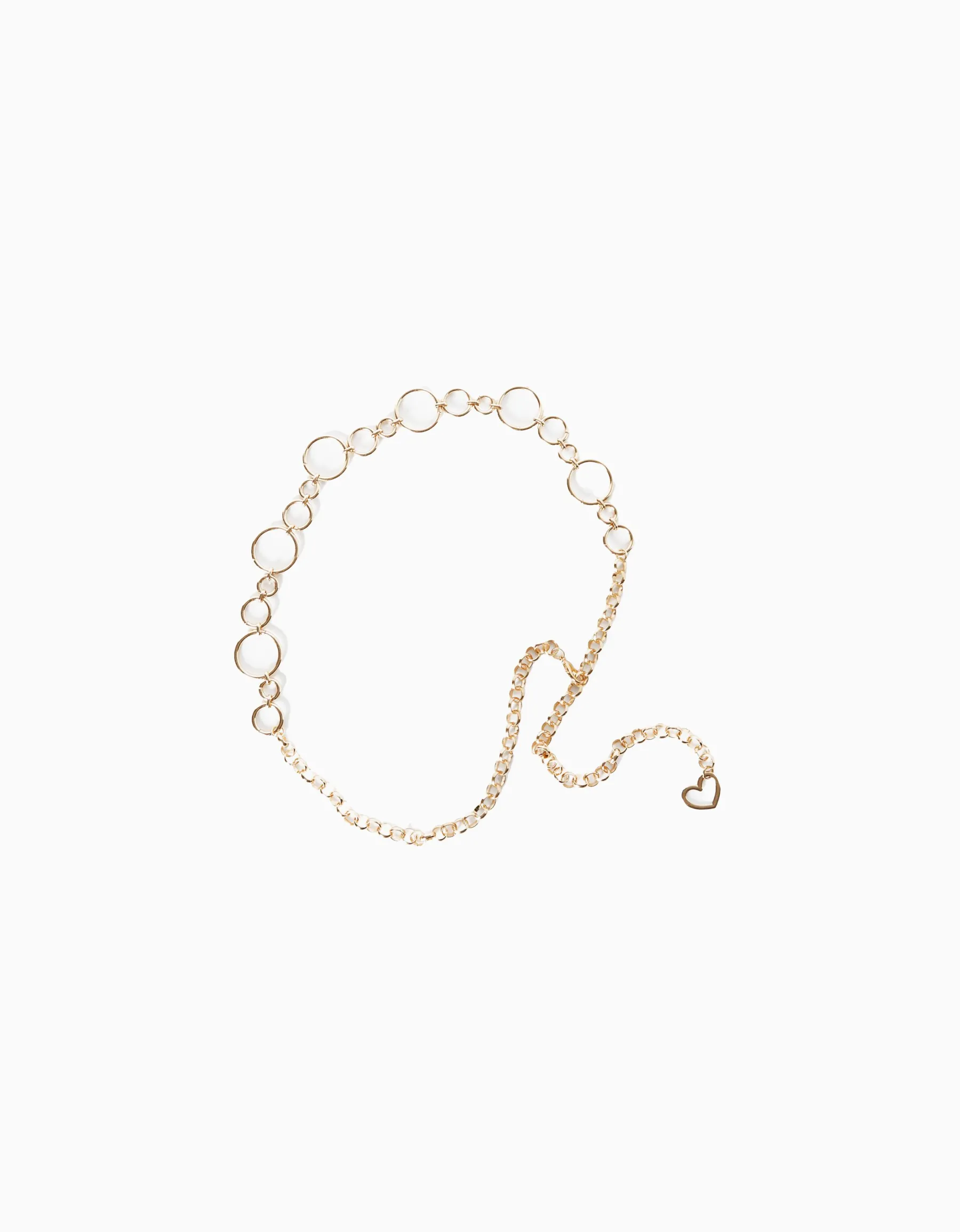 BERSHKA Ceinture chaîne anneaux Or Discount