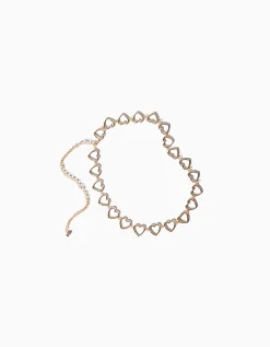 BERSHKA Ceinture chaîne cœur Or Best Sale