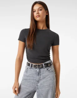 BERSHKA Ceinture chaîne œillets croix Noir Store