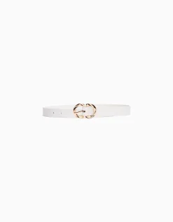 BERSHKA Ceinture fine double boucle Noir Sale
