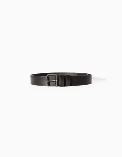 BERSHKA Ceinture large effet cuir Marron Shop