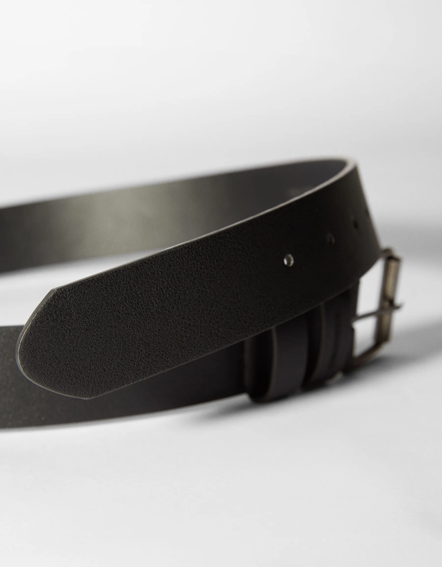 BERSHKA Ceinture large effet cuir Marron Shop