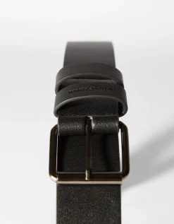 BERSHKA Ceinture large effet cuir Marron Shop