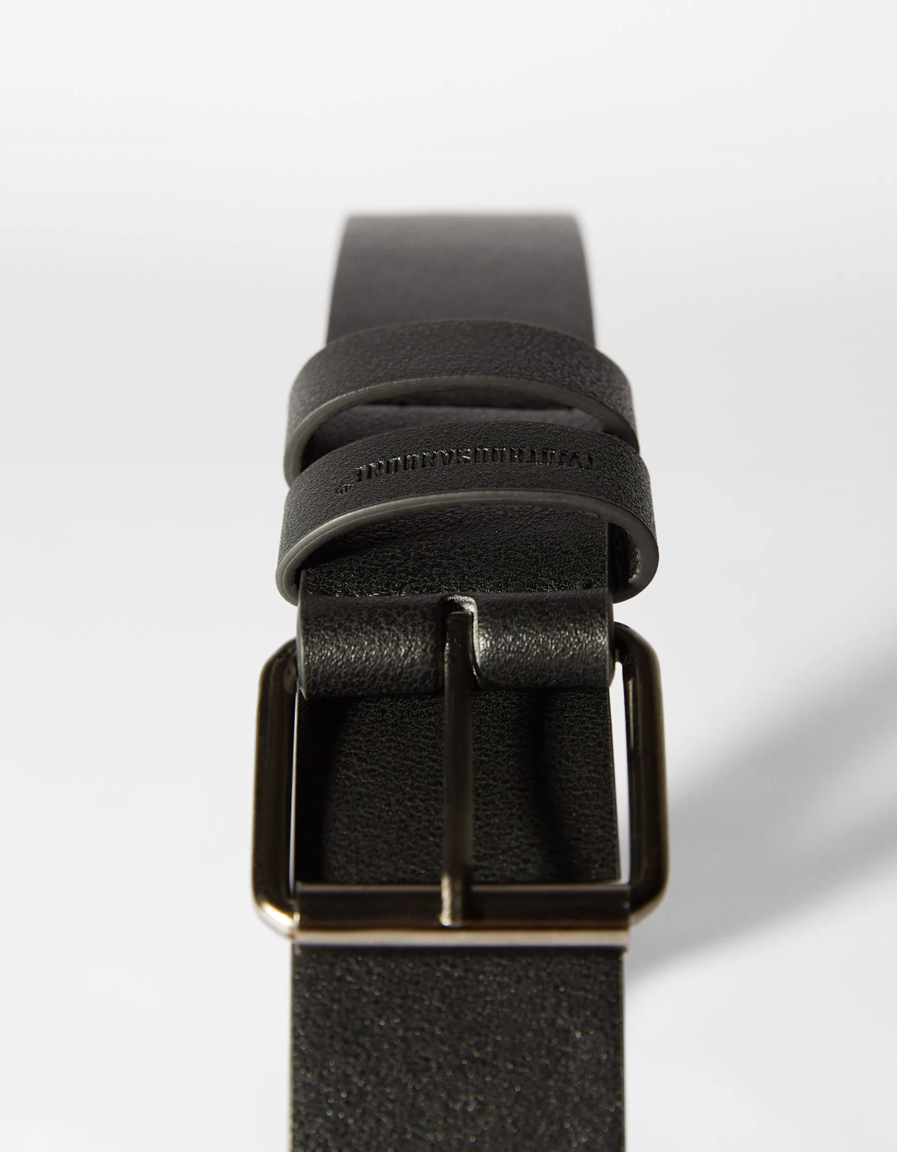 BERSHKA Ceinture large effet cuir Marron Shop