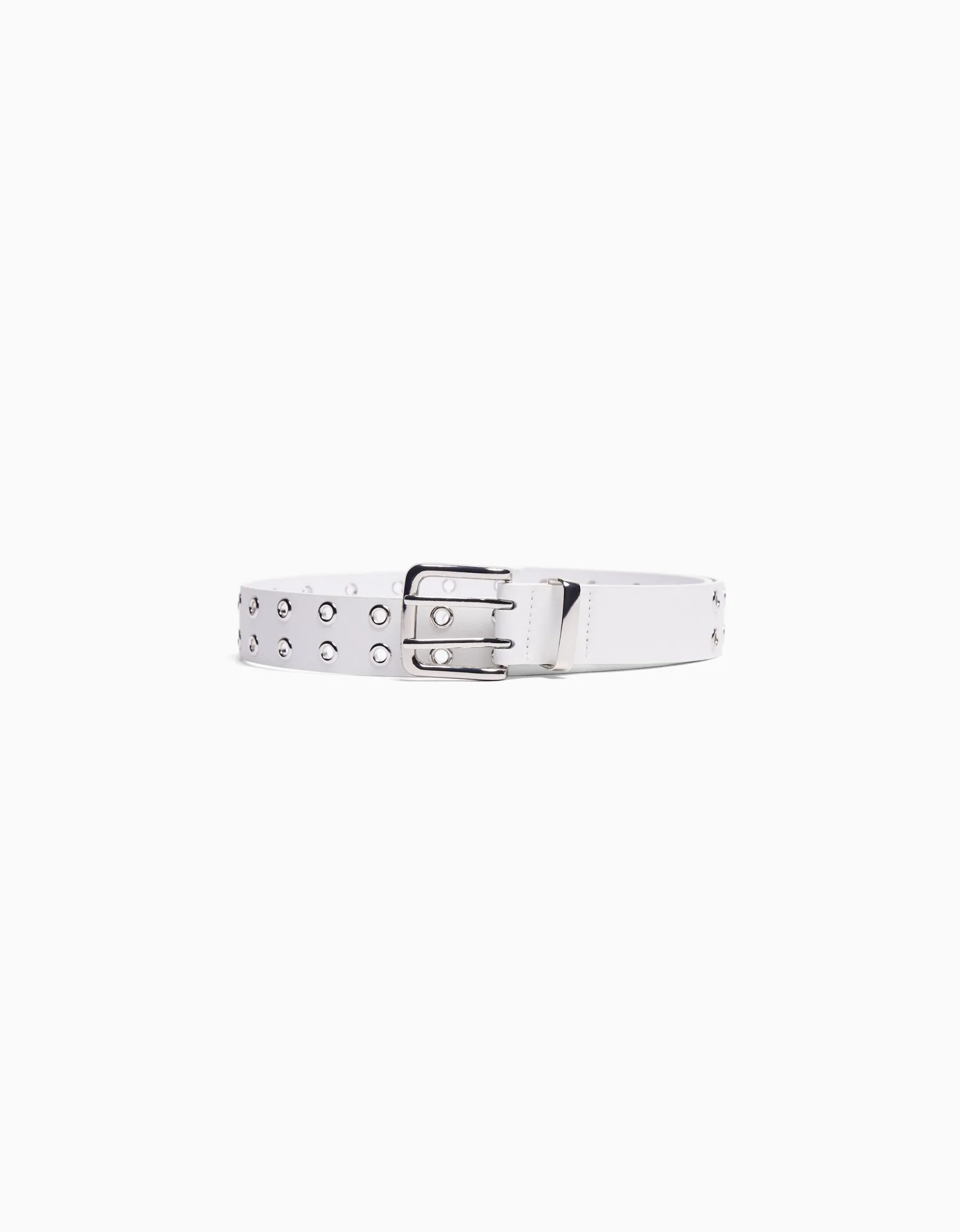 BERSHKA Ceinture similicuir œillets Noir Best