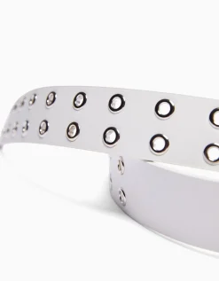 BERSHKA Ceinture similicuir œillets Noir Best