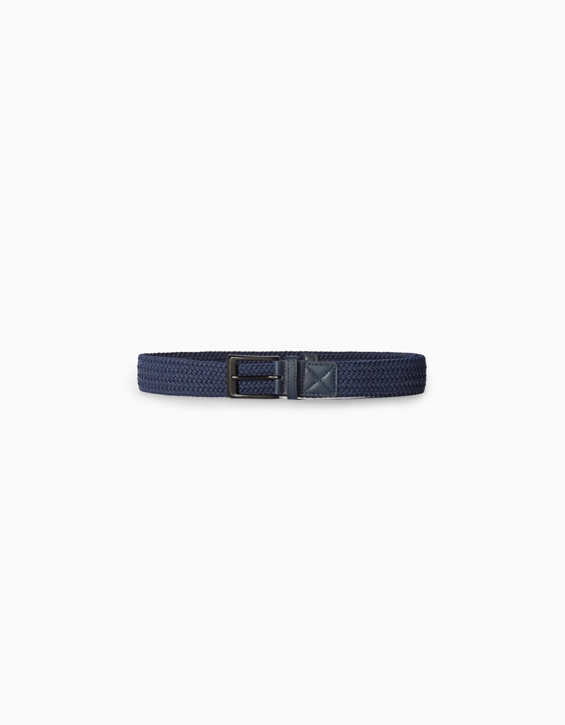 BERSHKA Ceinture tressée similicuir Marine Discount