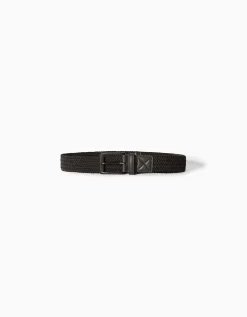 BERSHKA Ceinture tressée similicuir Marine Online