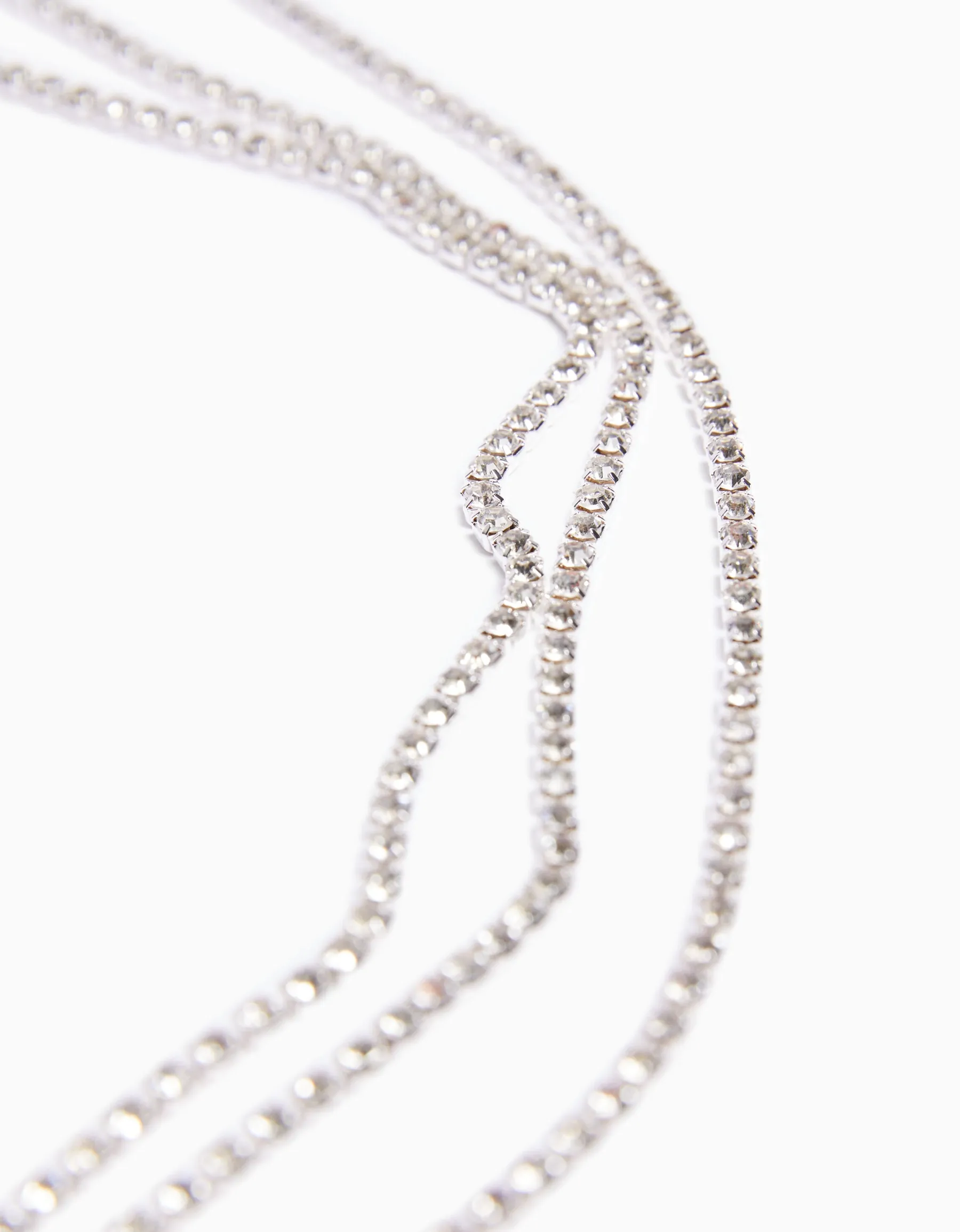 BERSHKA Chaîne de corps strass Argent Best Sale