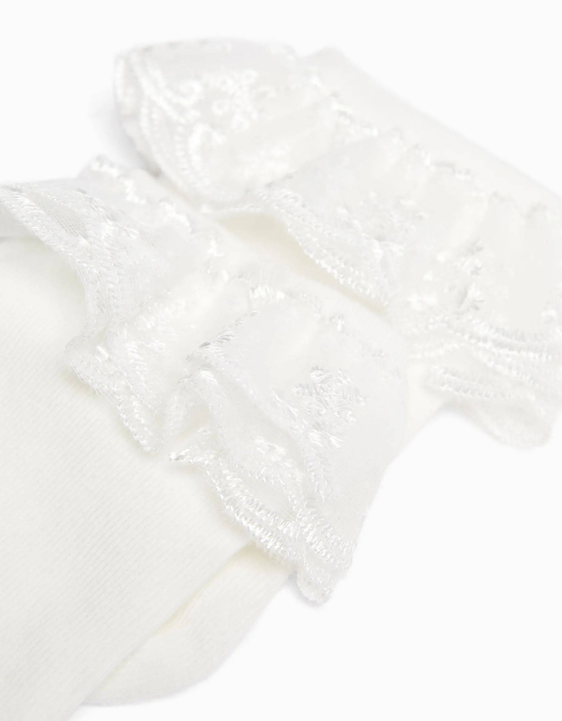 BERSHKA Chaussettes volants Blanc Shop