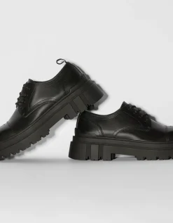 BERSHKA Chaussure habillées semelle crantée homme Noir New