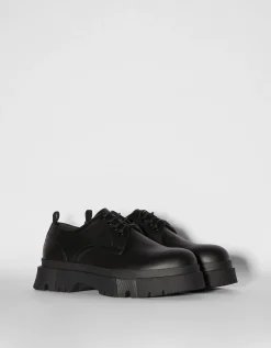 BERSHKA Chaussure habillées semelle crantée homme Noir Fashion