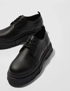 BERSHKA Chaussure habillées semelle crantée homme Noir Fashion