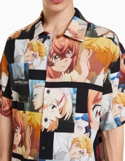 BERSHKA Chemise manches courtes imprimé TOKYO REVENGERS Multicouleur Sale