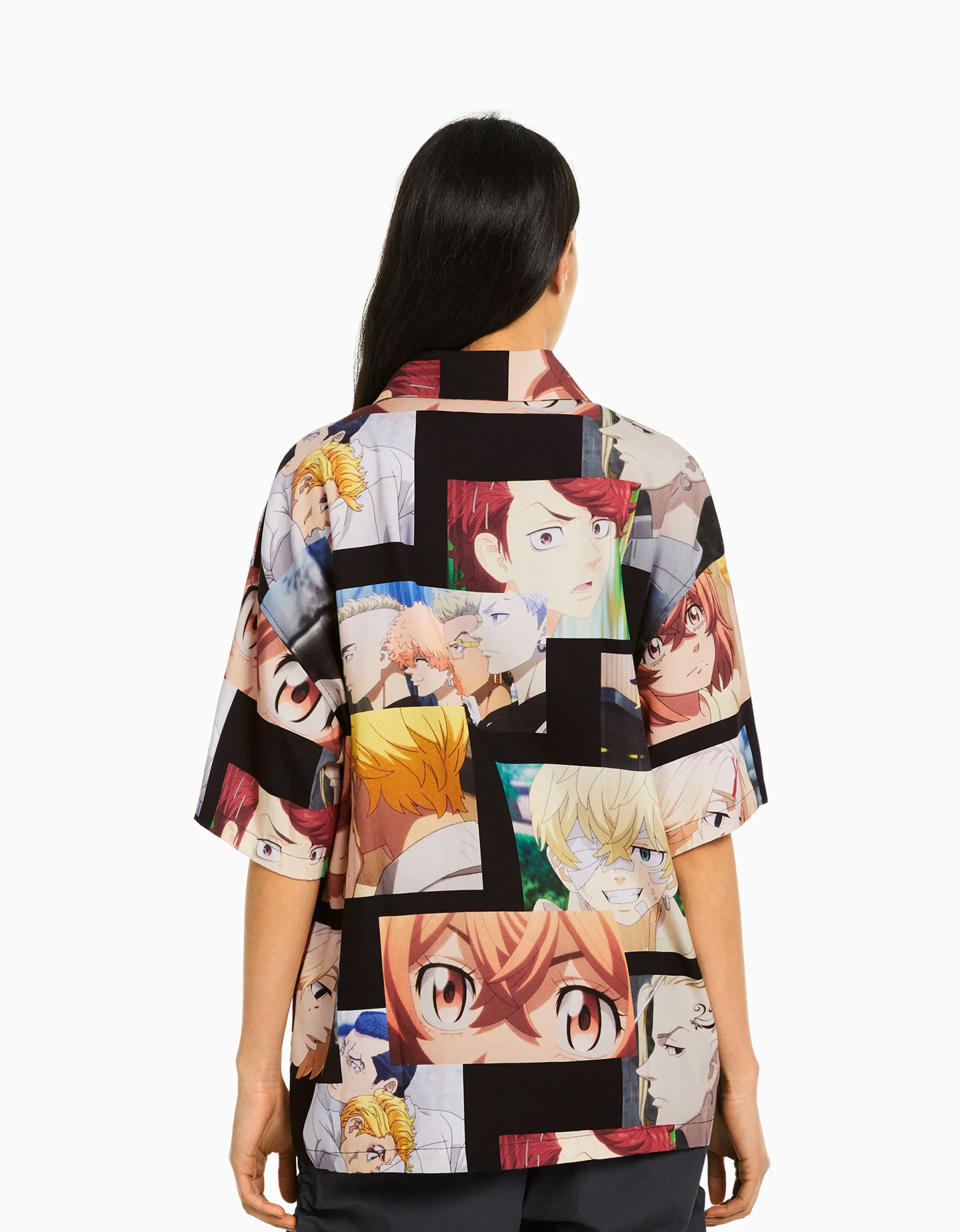 BERSHKA Chemise manches courtes imprimé TOKYO REVENGERS Multicouleur Online