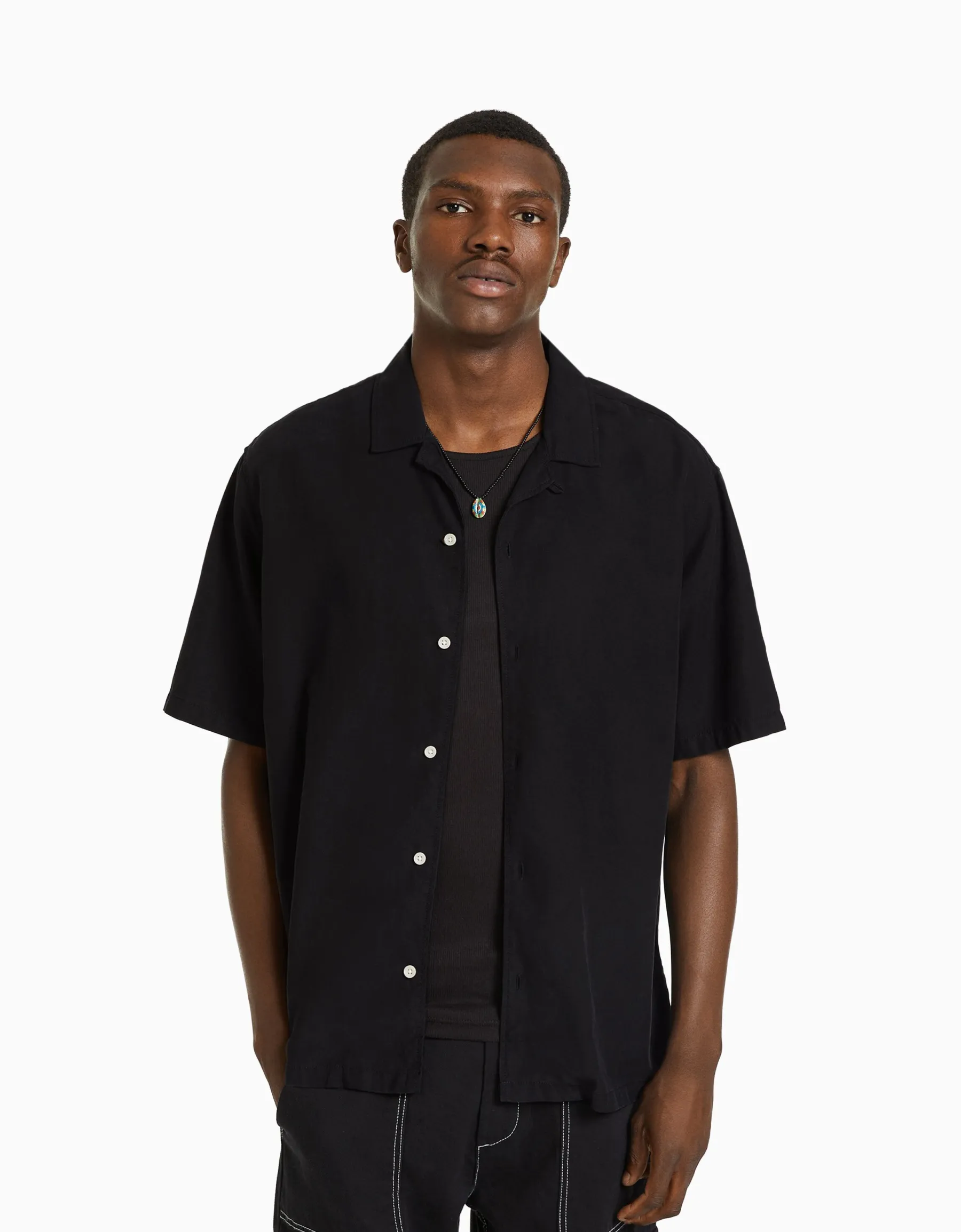 BERSHKA Chemisette relaxed fit Blanc Store