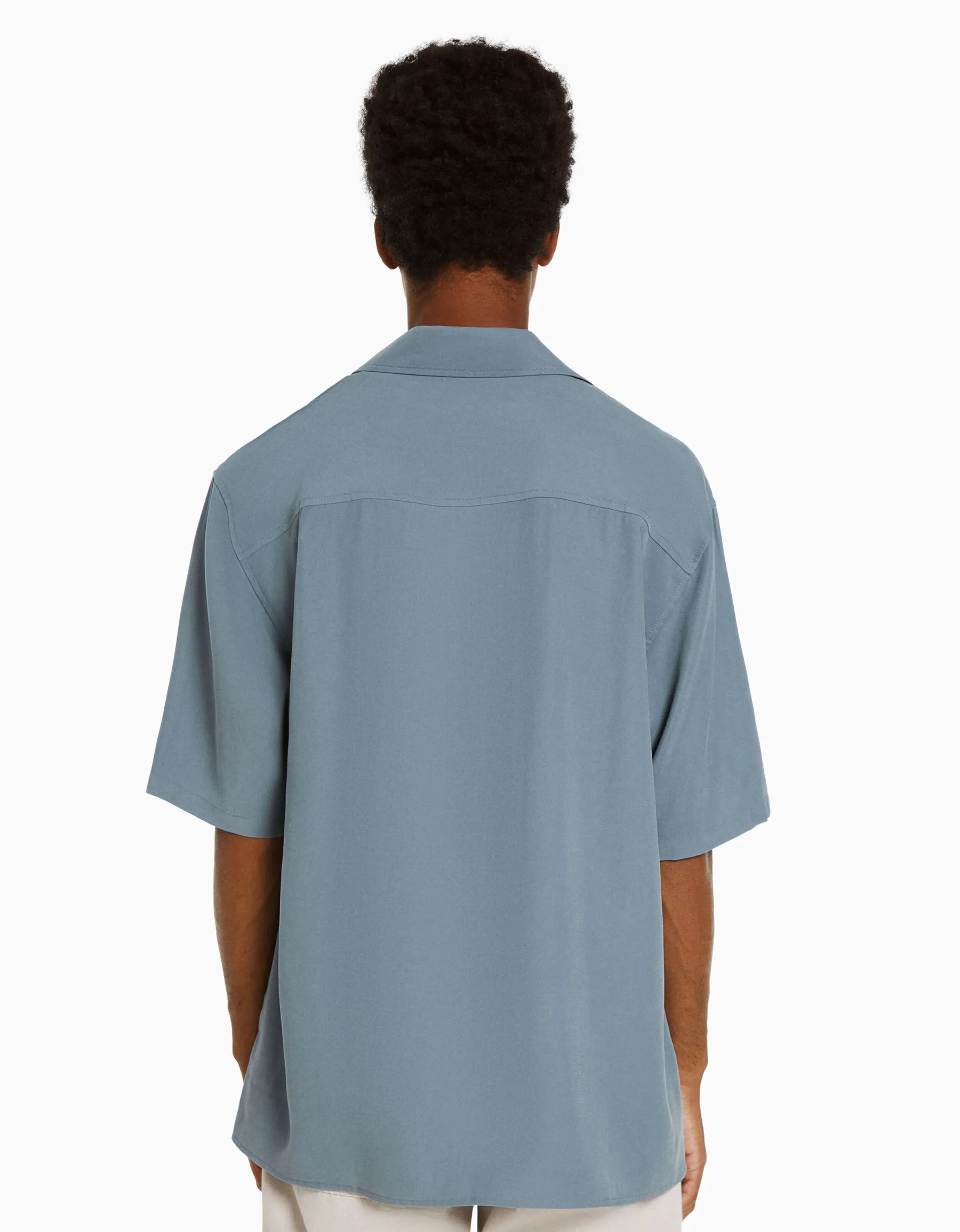 BERSHKA Chemisette relaxed fit Blanc New