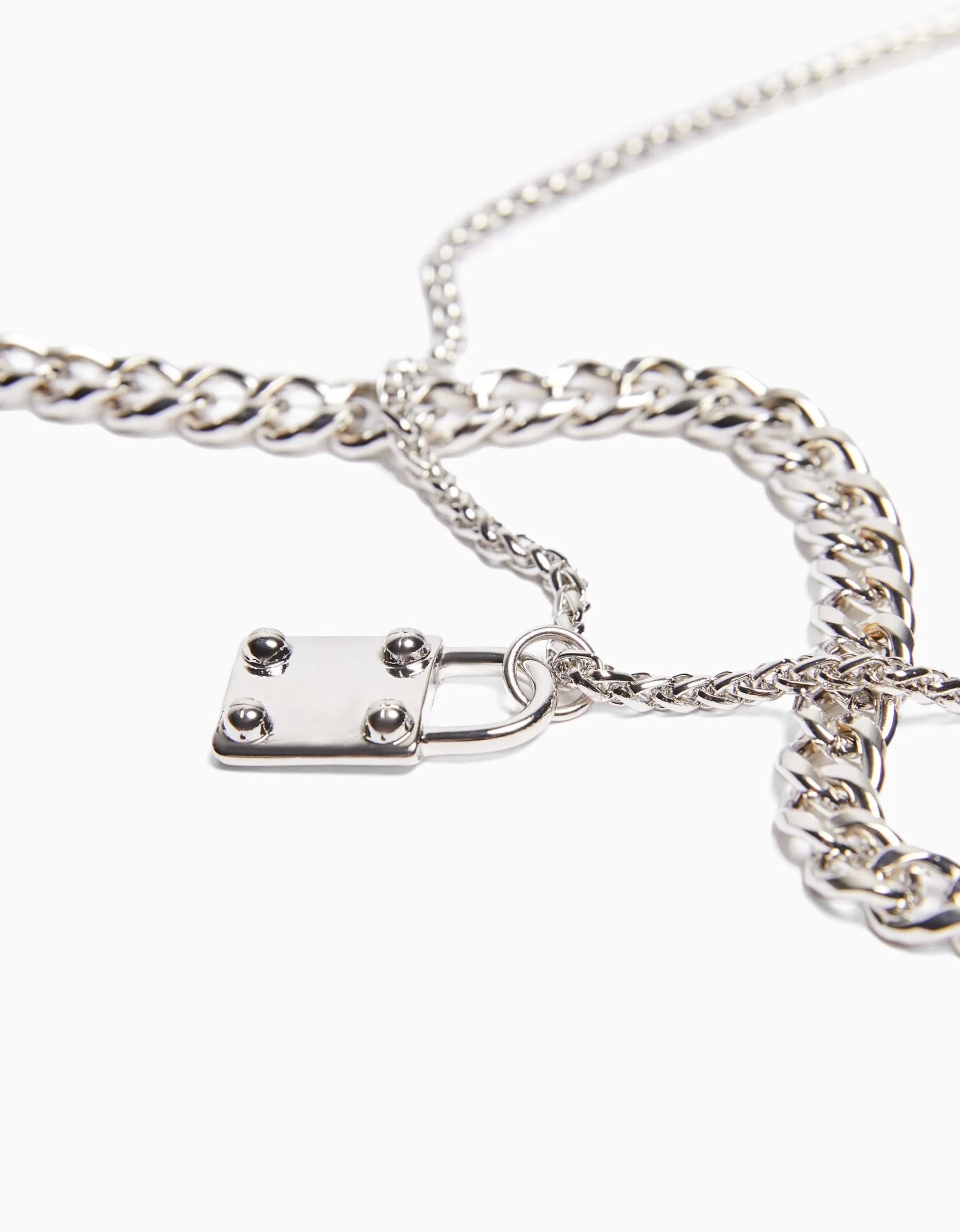 BERSHKA Collier cadenas Argent Fashion