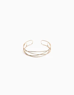 BERSHKA Collier choker tressé Or Hot