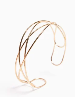 BERSHKA Collier choker tressé Or Hot